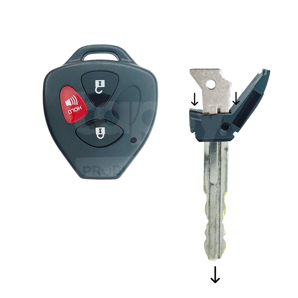 Toyota 3 Buttons Remote Shell Head (No Key Cutting Required)