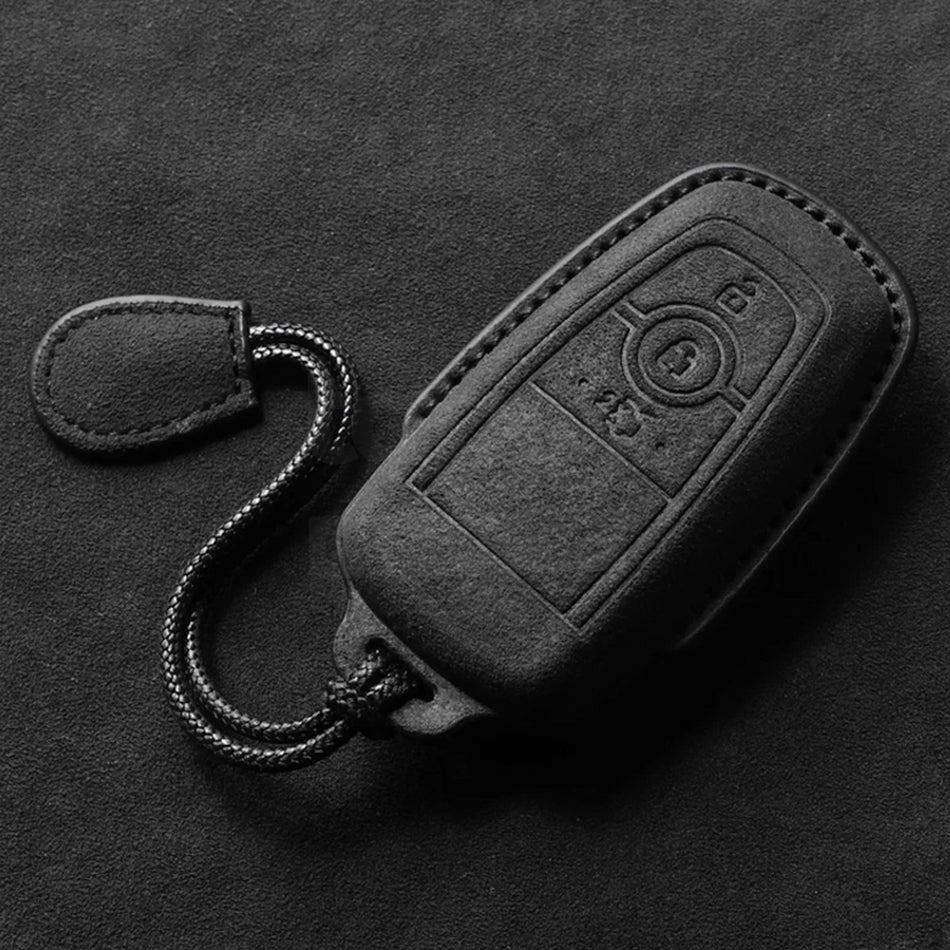 Ford Ranger & Ranger Raptor Smart Remote Key Leather Cover – Black Stitched Leather