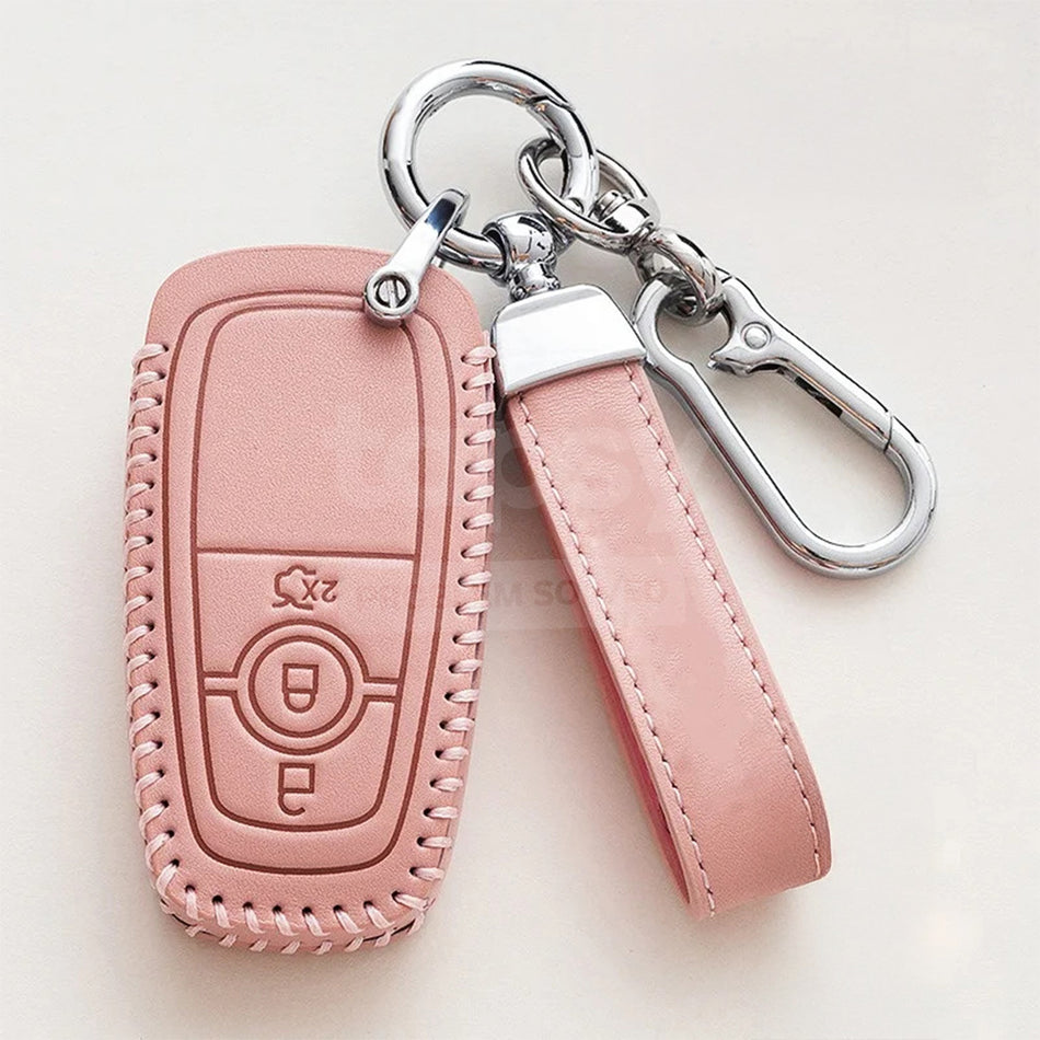 Ford Ranger & Ranger Raptor Smart Remote Key Leather Cover – Rose Stitched Leather